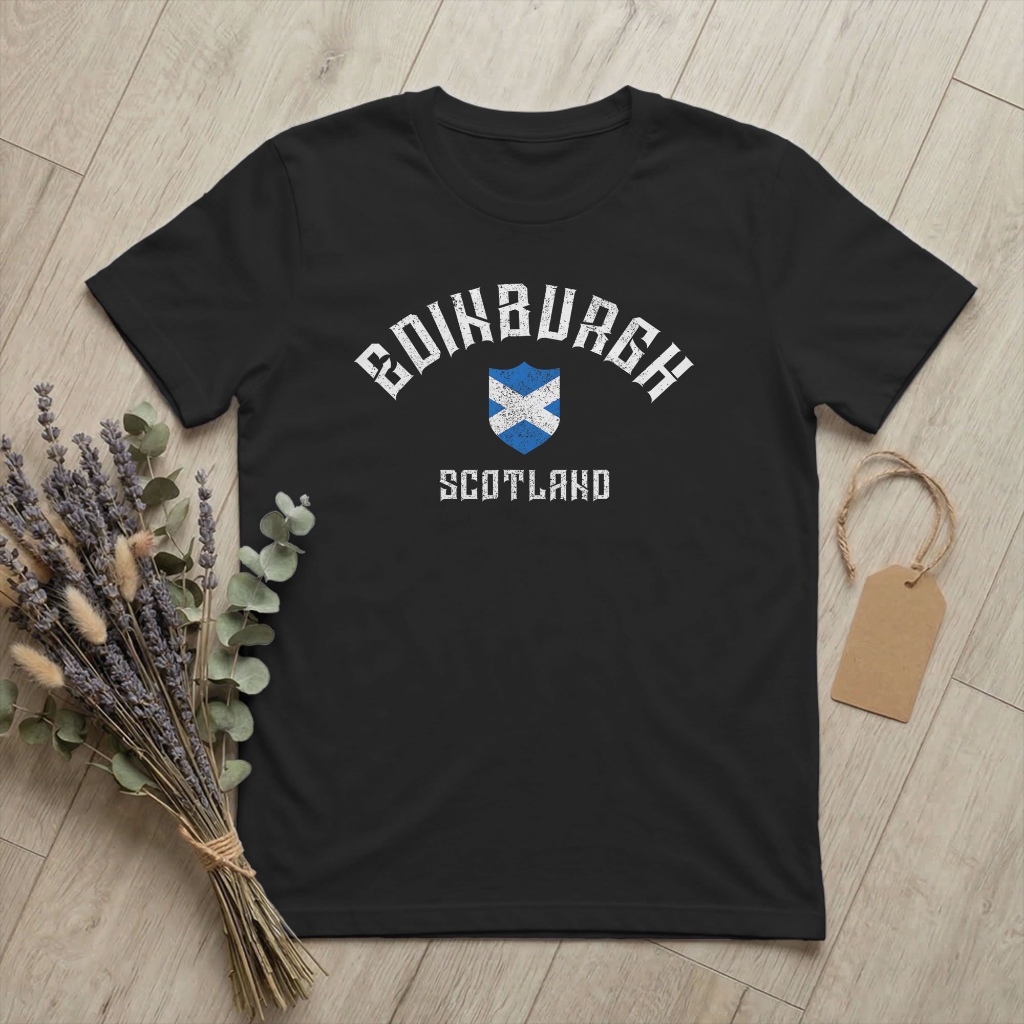 Summer Clothing Uk Men - エディンバラスコットランド英国 Tシャツ男性綿素晴らしい Tシャツラウンドカラー英国旗 Tシャツ半袖服夏