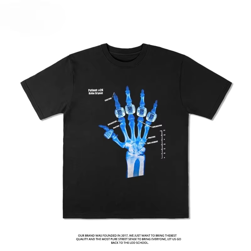 Summer Clothing Men 2025 - レイカーズ コービー・ブライアント ファイブクラウンズ 指傷害記念 Tシャツ 半袖