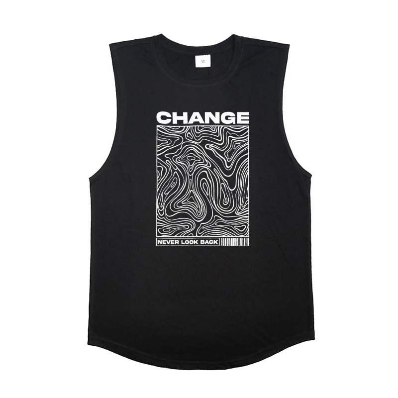 Summer Clothing Looks - Change Never Look Back プリント ジムタンクトップ