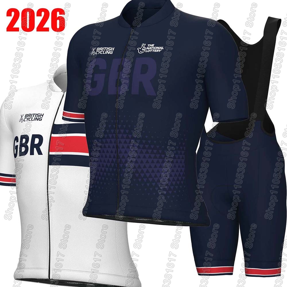Summer Clothing Uk Men - 2026年GBRイギリスチームサイクリングジャージ グレートブリテンセット サマーUKサイクリングウェア メンズロードバイクシャツスーツ 自転車ビブショーツ