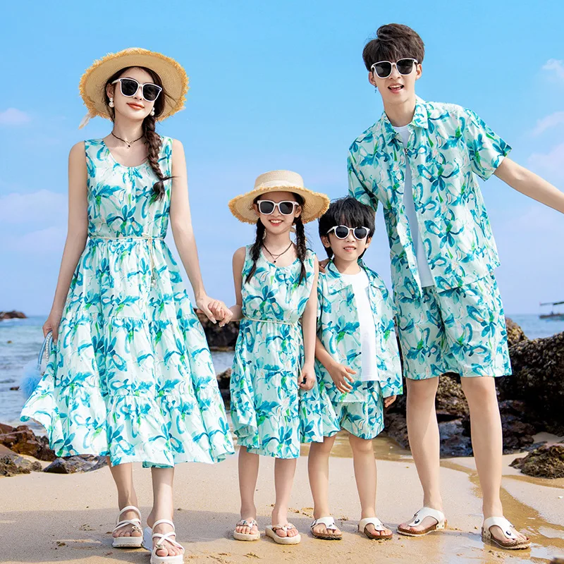 家族のためのマッチングバケーションウェアセット,ビーチウェア - Summer Clothing Resort のレビューと価格