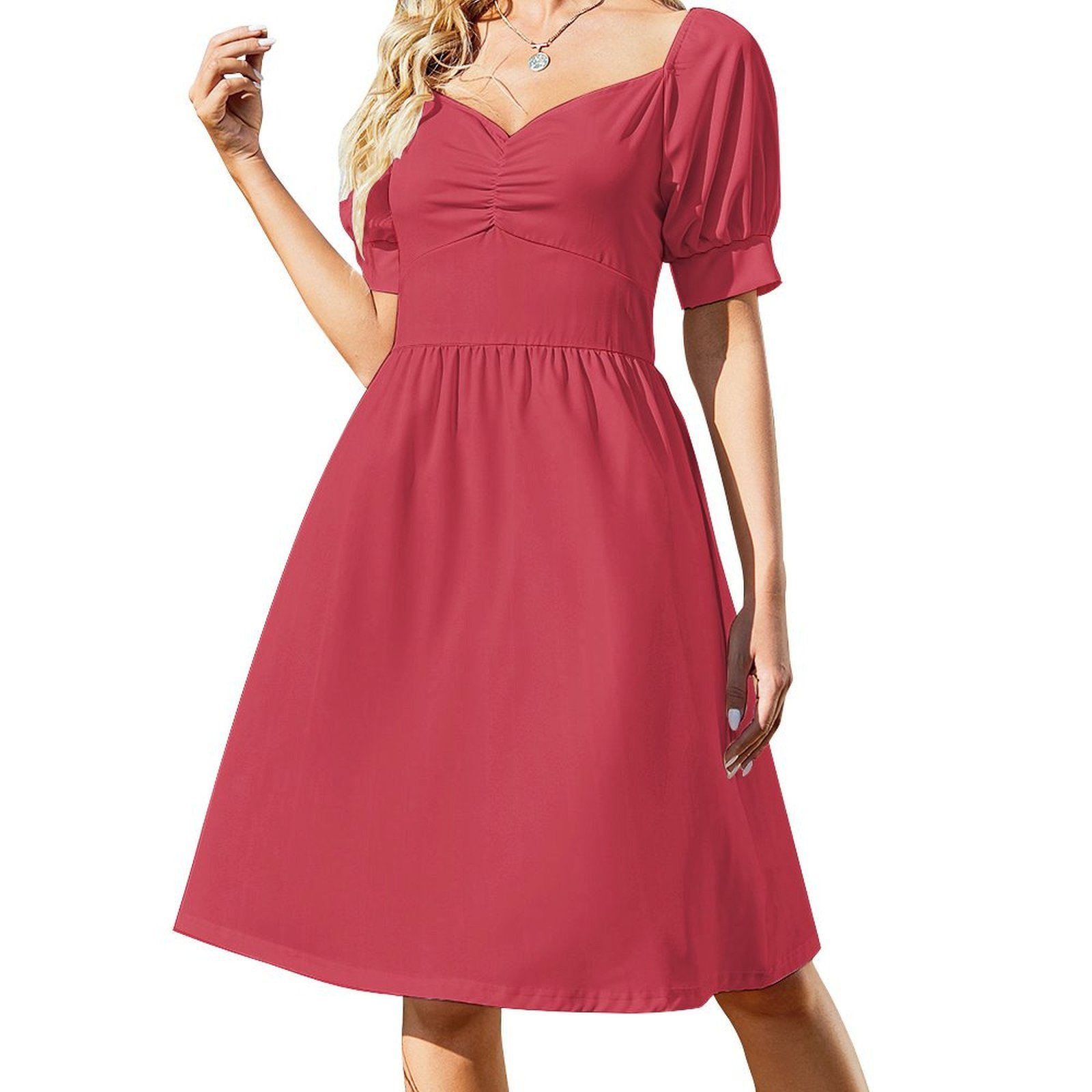 パプリカ花柄スモックドレス女性のための春夏カジュアルドレスパ - Summer Clothing Colors のレビューと価格