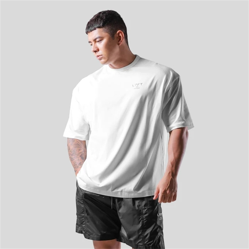 男性用半袖Tシャツ,綿100%,カジュアル,ジム,ボディービ - Summer Clothing Uk Men のレビューと価格