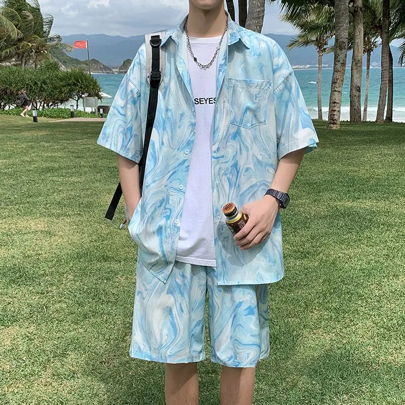 メンズ ハワイアン ビーチ タイダイ シャツセット サマー  - Beach Shirt Hawaiian のレビューと価格