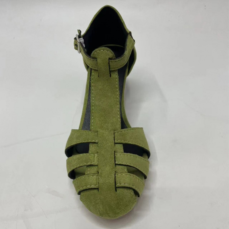 レディース グリーン スエード キトゥンヒール Tストラップ - Summer Clothing For Petite Women のレビューと価格