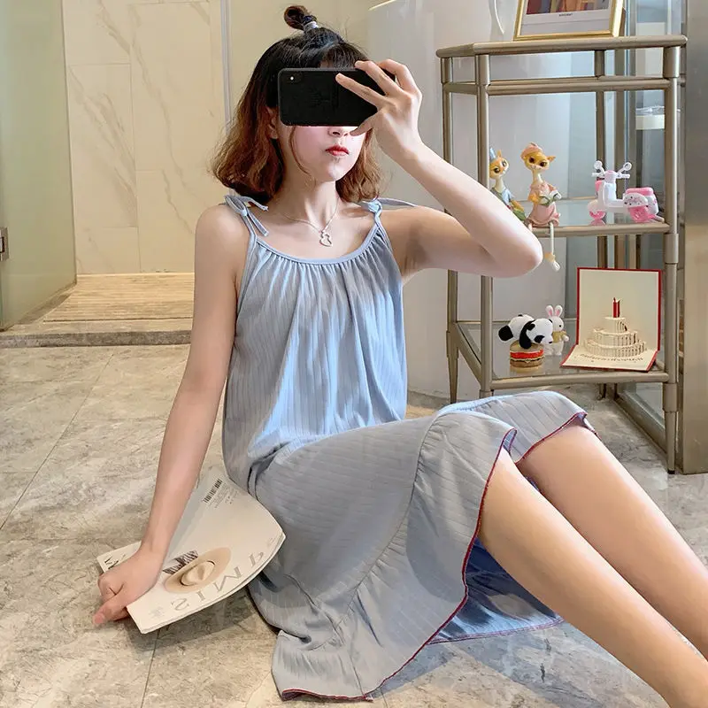 柔らかな女性用ファッションナイトガウンパジャマ、女の子用カジ - Summer Clothing Colors のレビューと価格