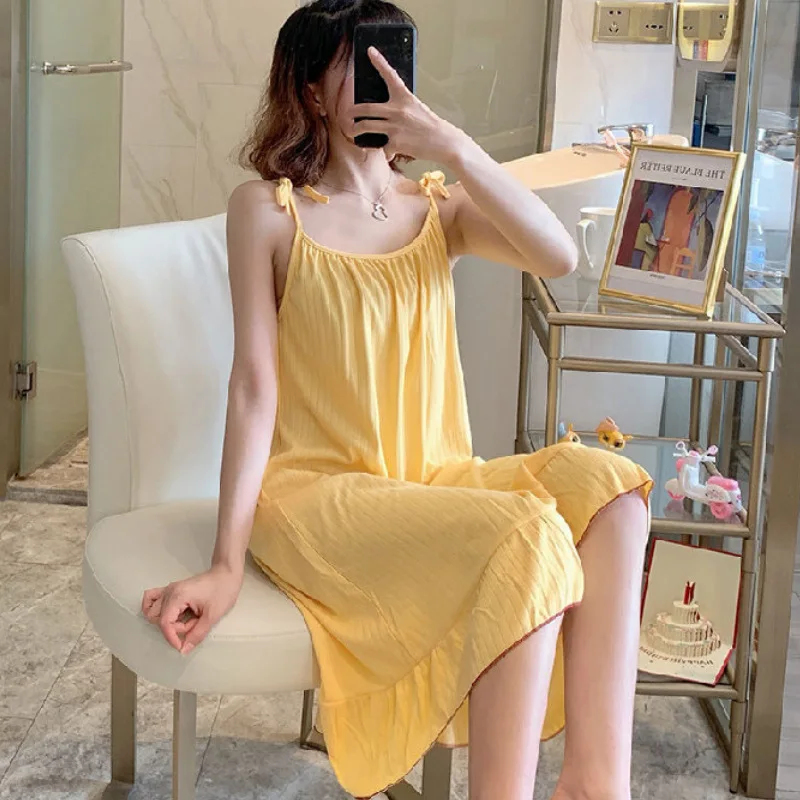 柔らかな女性用ファッションナイトガウンパジャマ、女の子用カジ - Summer Clothing Colors のレビューと価格