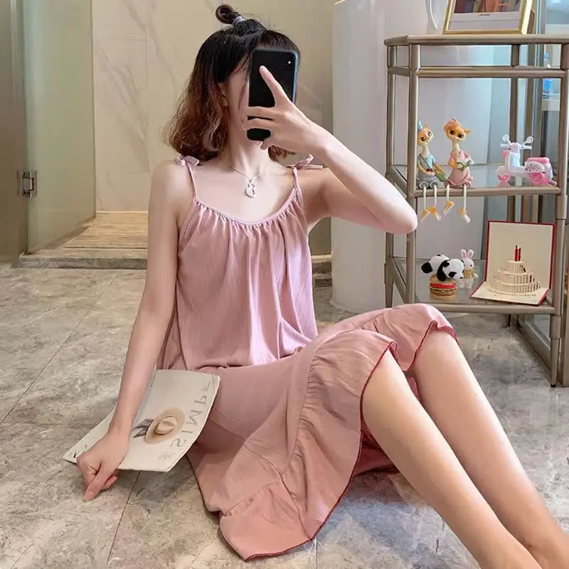 柔らかな女性用ファッションナイトガウンパジャマ、女の子用カジ - Summer Clothing Colors のレビューと価格
