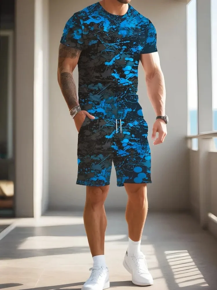 2ピースサマーカジュアル日常着メンズ半袖ショーツセットハワイ - Beach Shirt Hawaiian のレビューと価格