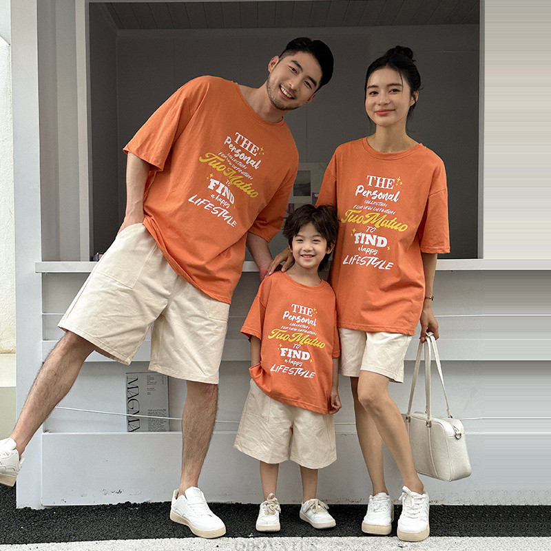 夏お父さんお母さん子供服セット半袖 Tシャツショートパンツ服 - Summer Clothing Looks のレビューと価格